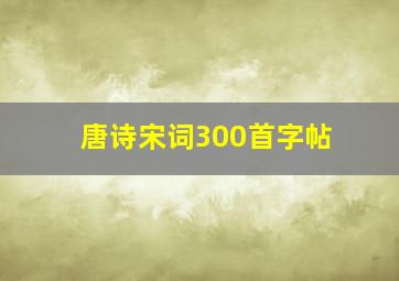 唐诗宋词300首字帖