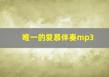 唯一的爱慕伴奏mp3