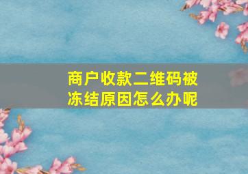 商户收款二维码被冻结原因怎么办呢