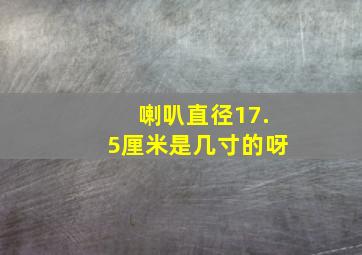 喇叭直径17.5厘米是几寸的呀