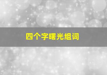 四个字曙光组词