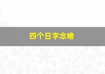 四个日字念啥