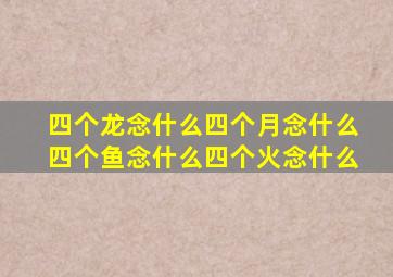 四个龙念什么四个月念什么四个鱼念什么四个火念什么