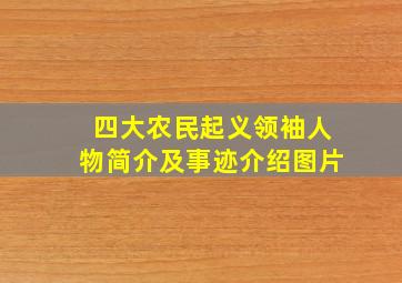 四大农民起义领袖人物简介及事迹介绍图片