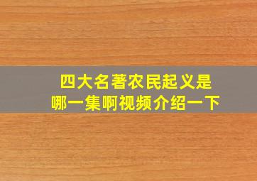 四大名著农民起义是哪一集啊视频介绍一下