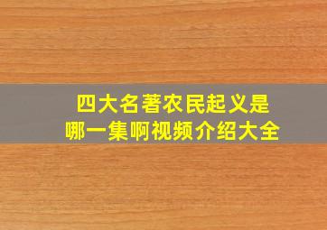 四大名著农民起义是哪一集啊视频介绍大全