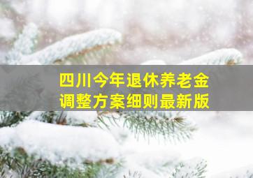 四川今年退休养老金调整方案细则最新版