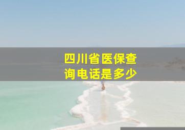 四川省医保查询电话是多少