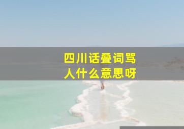 四川话叠词骂人什么意思呀