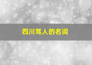 四川骂人的名词