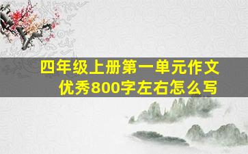 四年级上册第一单元作文优秀800字左右怎么写