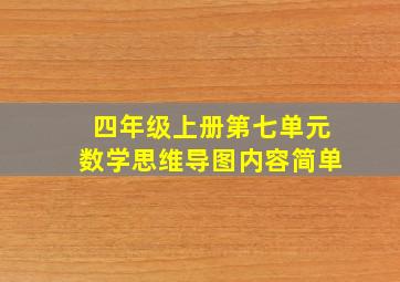 四年级上册第七单元数学思维导图内容简单