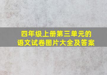 四年级上册第三单元的语文试卷图片大全及答案