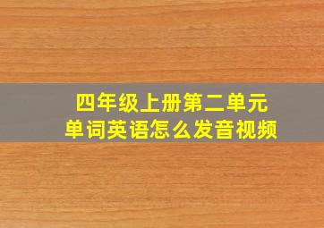 四年级上册第二单元单词英语怎么发音视频