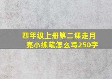 四年级上册第二课走月亮小练笔怎么写250字