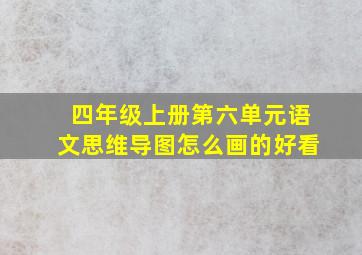 四年级上册第六单元语文思维导图怎么画的好看