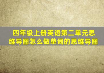 四年级上册英语第二单元思维导图怎么做单词的思维导图