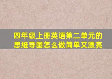 四年级上册英语第二单元的思维导图怎么做简单又漂亮