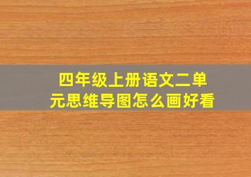 四年级上册语文二单元思维导图怎么画好看