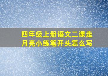 四年级上册语文二课走月亮小练笔开头怎么写