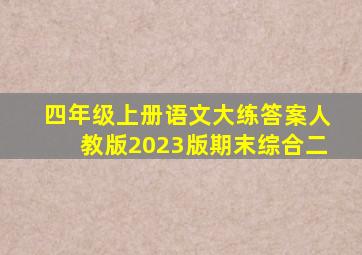 四年级上册语文大练答案人教版2023版期末综合二