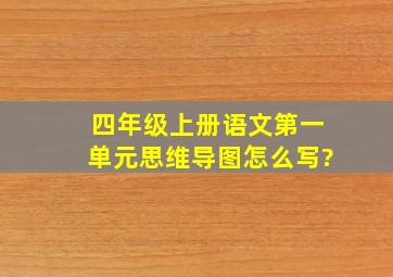 四年级上册语文第一单元思维导图怎么写?