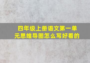 四年级上册语文第一单元思维导图怎么写好看的