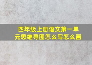 四年级上册语文第一单元思维导图怎么写怎么画