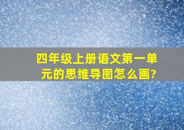 四年级上册语文第一单元的思维导图怎么画?