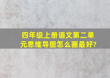 四年级上册语文第二单元思维导图怎么画最好?