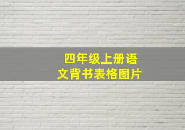 四年级上册语文背书表格图片