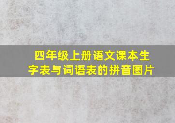 四年级上册语文课本生字表与词语表的拼音图片