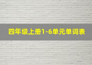 四年级上册1-6单元单词表