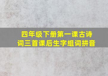 四年级下册第一课古诗词三首课后生字组词拼音