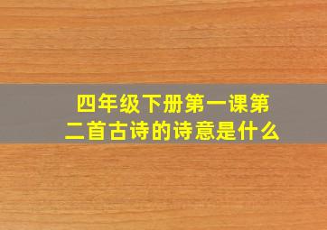 四年级下册第一课第二首古诗的诗意是什么