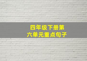 四年级下册第六单元重点句子