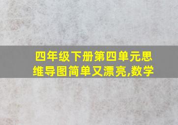 四年级下册第四单元思维导图简单又漂亮,数学