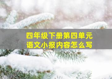 四年级下册第四单元语文小报内容怎么写