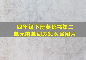 四年级下册英语书第二单元的单词表怎么写图片