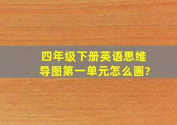 四年级下册英语思维导图第一单元怎么画?