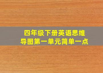 四年级下册英语思维导图第一单元简单一点