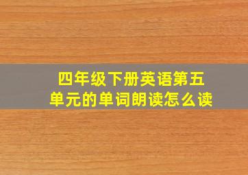 四年级下册英语第五单元的单词朗读怎么读