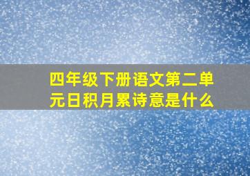 四年级下册语文第二单元日积月累诗意是什么