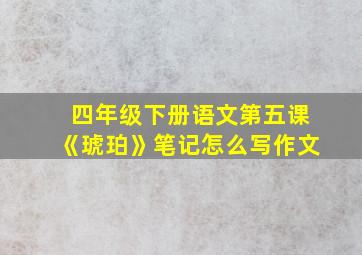 四年级下册语文第五课《琥珀》笔记怎么写作文