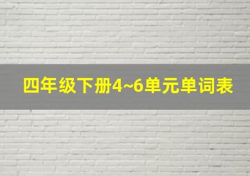 四年级下册4~6单元单词表