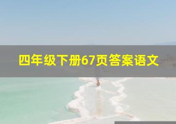 四年级下册67页答案语文