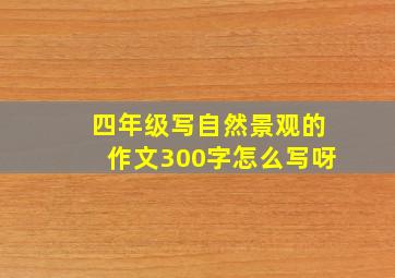 四年级写自然景观的作文300字怎么写呀