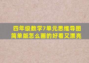 四年级数学7单元思维导图简单版怎么画的好看又漂亮