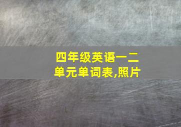 四年级英语一二单元单词表,照片