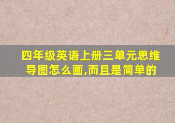 四年级英语上册三单元思维导图怎么画,而且是简单的